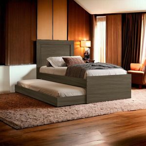Cama Bibox Solteiro Luara Chocolate Com 02 Colchões Cambel