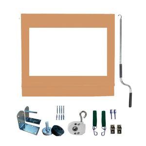 Toldo Cortina Ocre C/ Visor - 3,40m X 2,00m - Kit Completo