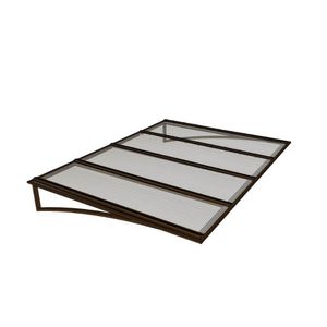 Toldo Fixo Policarbonato Alveolar Cristal - 2,00m X 1,00m - Estrutura Bronze