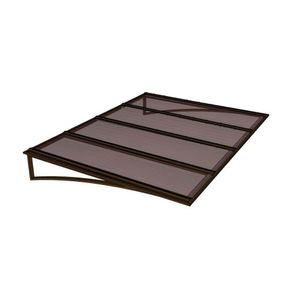 Toldo Fixo Policarbonato Alveolar Bronze - 2,50m X 1,00m - Estrutura Bronze