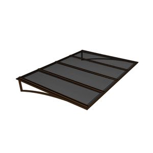 Toldo Fixo Policarbonato Alveolar Fume - 2,50m X 1,00m - Estrutura Bronze