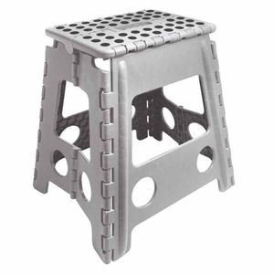 Banco Dobrável De Plástico Cinza 39cm