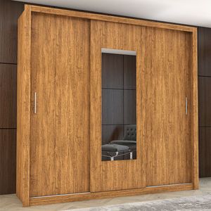 Guarda-roupa Casal Paula 3 Portas Com Espelho Carioca Móveis Cinamomo