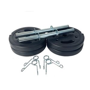 Kit 4 X Anilha 5 Kg + 2 X Barra 40 Cm Completa Com Presilhas