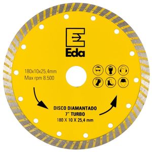 Disco Diamantado Turbo 7 - 180 X 10 X 25,4 Mm - Eda
