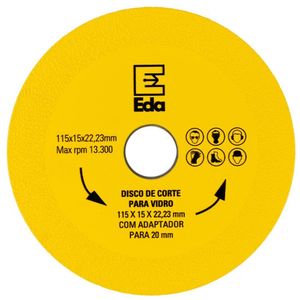 Disco De Corte Para Vidro - Med. 110 X 15 X 20 Mm - Eda