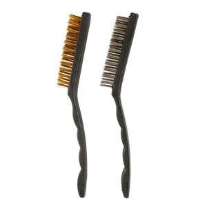 Escova De Aço Com Cabo Plástico - 2 Peças - Eda