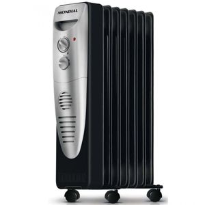 Aquecedor A Óleo Mondial A-06 Preto Com Prata 110V