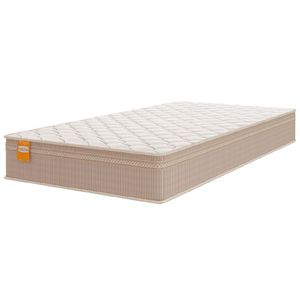 Colchão Solteiro Molas Qatar 88x188x22cm Bege/branco Inducol - Suporta Até 200 Kg Por Pessoa Bege