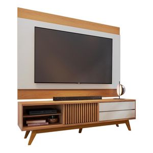 Rack Bancada Veneza Com Painel Nilo Freijó/off White Matte Para Tv Até 75” - Colibri Freijó/off White Matte