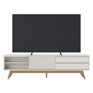 Rack Bancada Veneza Off White Matte Para Tv Até 75” - Colibri Off White Matte