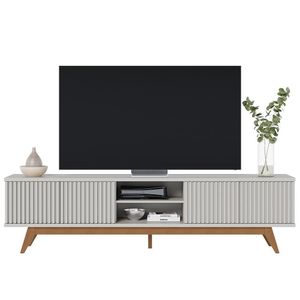 Rack Bancada Fortaleza Off White Matte Para Tv Até 75” - Colibri Off White Matte