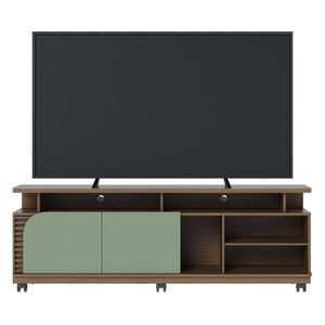 Rack Bancada Jurerê 1.8 Amêndoa/hortelã Para Tv Até 75” - Colibri Amêndoa/hortelã
