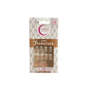 Fhaces Unhas Postiças Colors 24un Cor unhas Francesa Salmão