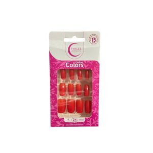 Fhaces Unhas Postiças Colors 24un Cor vermelho Vivo