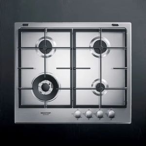 Cooktop 4 Bocas Brastemp Gourmand Inox Com Duplachama E Trempe Com Ferro Fundido - Bdk60dr 220v