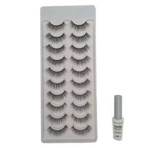 Kit Macrilan Cola Cílios Postiços+cílios 3d 10 Pares 8d002