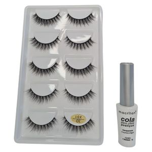 Kit Macrilan Cola Cílios Postiços+cílios 3d 5 Pares X01