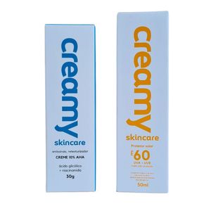 Kit Facial Creamy ácido Glicólico+protetor Solar Fps 60 50ml