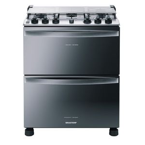 Fogão A Gás De Piso 5 Bocas Duplo Forno Bfd5ncr Brastemp Inox 110v
