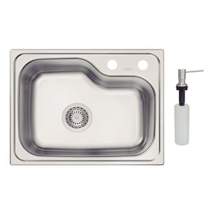 Cuba Tramontina Morgana Compact 48 Fx Aço Inox Acetinado 55x42 Cm Com Dosador De Sabão
