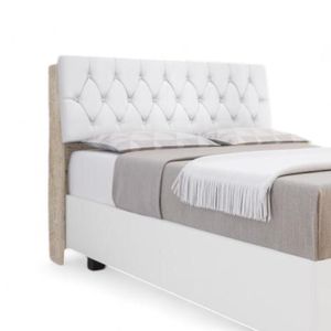 Cabeceira Estofada ísis Queen Amarula Com Capitonê Branco