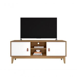 Rack Para Tv Safira Plus 1,35m Cedro/branco - Casa D