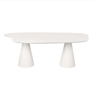Mesa De Jantar 244x137 Cone Orgânica Nuvem Cor Branca
