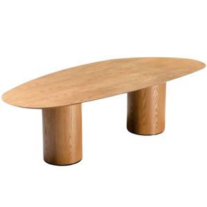 Mesa De Jantar Astrid Orgânica Cilíndrica Freijó 137x100 Cm