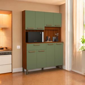 Cozinha Elegante 08 Portas Jade Cinamomo E Fendi