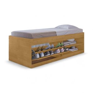 Cama Box Solteiro Vanessa Naturalle Com Colchão
