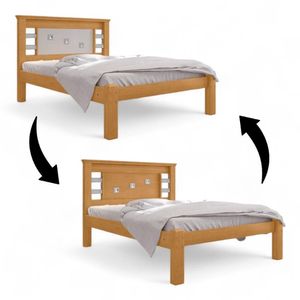 Cama Casal Com Cabeceira Flex Lavínia Naturalle E Off White