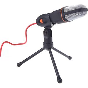 Microfone De Estúdio Sf-666 Condensador Com Tripé E Fio De 2m Para Gravação E Vlog