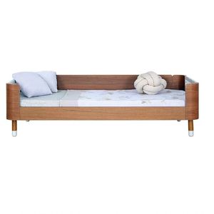 Cama Pé De Meia Madeira Jequitibá Natural Com Grades Brancas + Colchão Herval Cannes