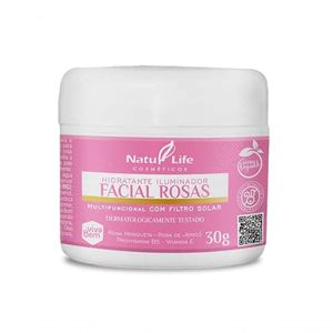 Hidratante Iluminador Facial Rosas - Natulife - 30gr