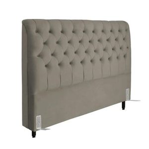Cabeceira De Cama Box Casal 138cm Pádua Veludo Marrom Claro