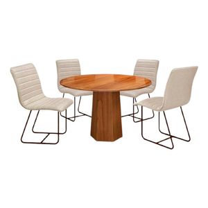 Conjunto Mesa Redonda Roraima 1,20m Com 4 Cadeiras Itália