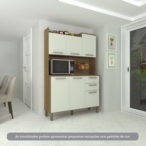 Cozinha Compacta 6 Portas E 2 Gavetas Com Tampo Luciane Móveis Carvalho Arenas
