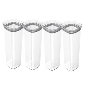 Conjunto De Potes Herméticos 2 L 4 Peças Block Modular Transparente Ou