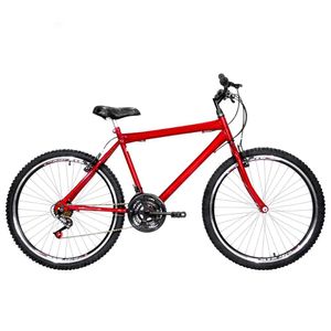 Bicicleta Masculina Aro 26 Mtb Aero 18 Marchas Cor Vermelha E Preta