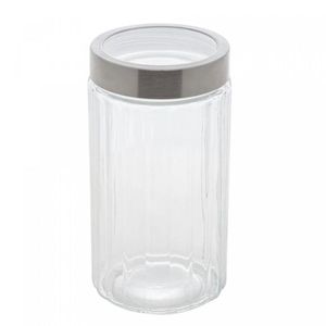 Porta Mantimento De Vidro Com Tampa De Aço Inox E Acrílico Sydney 1,6l - Lyor