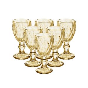 Conjunto 6 Taças De Licor Vidro âmbar Diamond 50ml - Lyor
