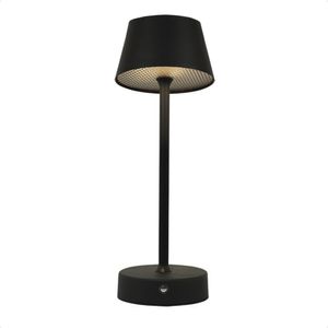 Luminária Abajur Mesa Led Louvre Touch Recarregável Preto