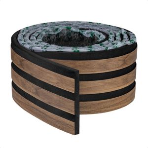 Painel Ripado Laminado Autocolante Flexível Amadeirado 5mt Madeto Nogueira Intenso