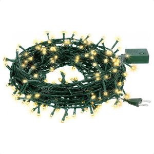 Cordão Luminoso Led Pisca Pisca 8 Funções 100 Leds Taschibra 220v 3000k Luz Quente