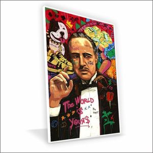 Quadro Poderoso Chefão Vinil Com Vidro Tamanho Moldura 20x30 Caixa Branca