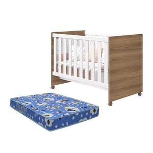 Berço Americano Katatau Branco Brilho Mezzo Com Colchão D18 - Reller Móveis Branco Brilho Mezzo