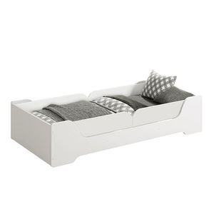 Cama Evolutiva 2 Em 1 Zaki Branco Fosco Com 2 Kits Proteção Lateral Lisa - Reller Móveis Branco Fosco