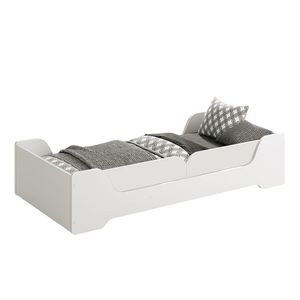 Cama Evolutiva 2 Em 1 Zaki Branco Fosco Com Proteção Lateral Lisa - Reller Móveis Branco Fosco