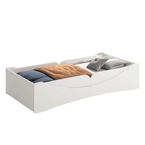 Cama Evolutiva Luna Branco Fosco, 2 Kits Proteção Lateral Lisa E Colchão D20 - Reller Móveis Branco Fosco